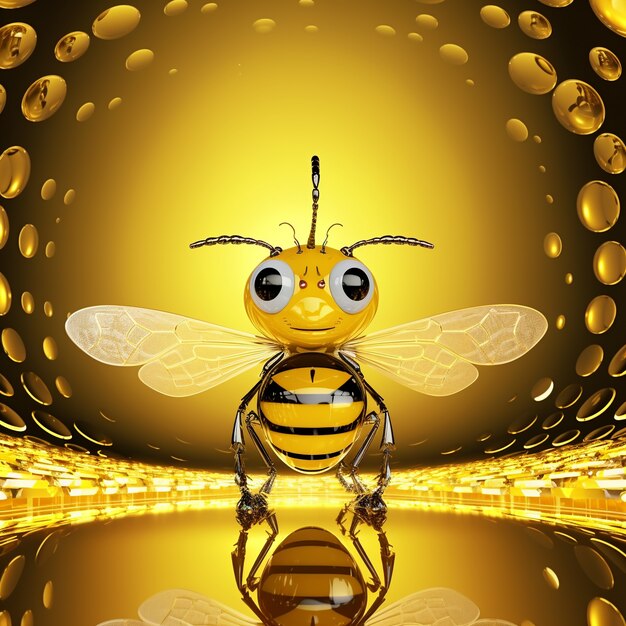 futuristic style bee in studio
