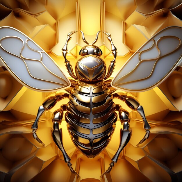 futuristic style bee in studio