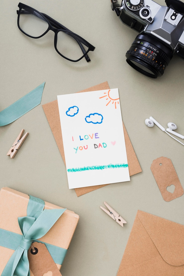 Zdarma Fotografie gift and card for fathers day