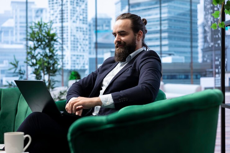 Zdarma Fotografie goal oriented entrepreneur focuses on his business and career development