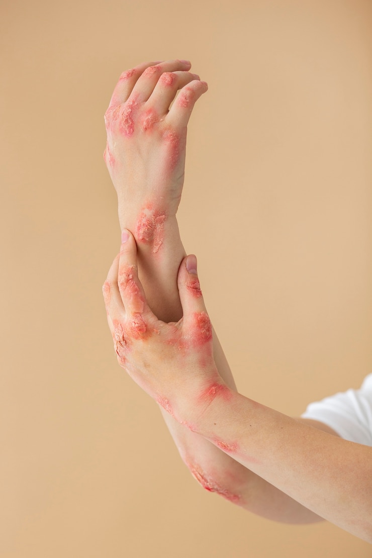 Zdarma Fotografie hands of patient suffering from psoriasis