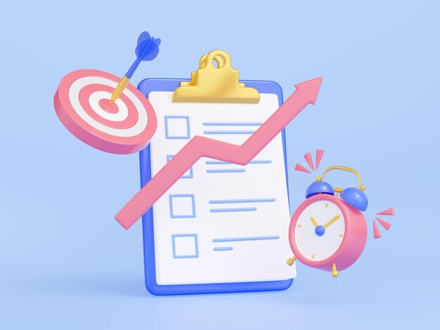 icon of business target project tasks list time