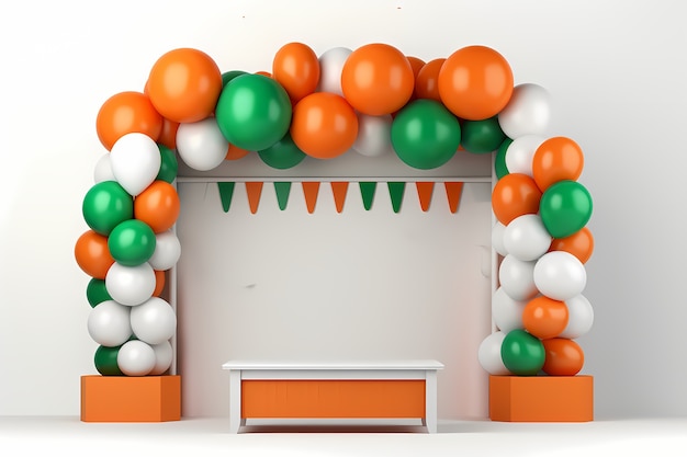 india republic day celebration with 3d balloons