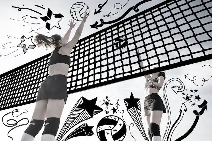 Zdarma Fotografie low angle women playing volleyball