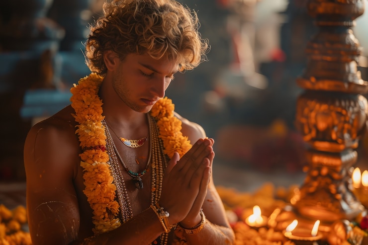 Zdarma Fotografie medium shot  man celebrating tamil new year
