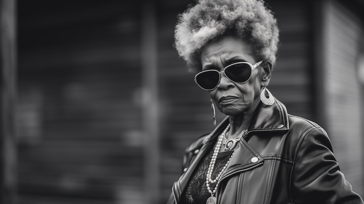 Zdarma Fotografie medium shot rebellious granny portrait