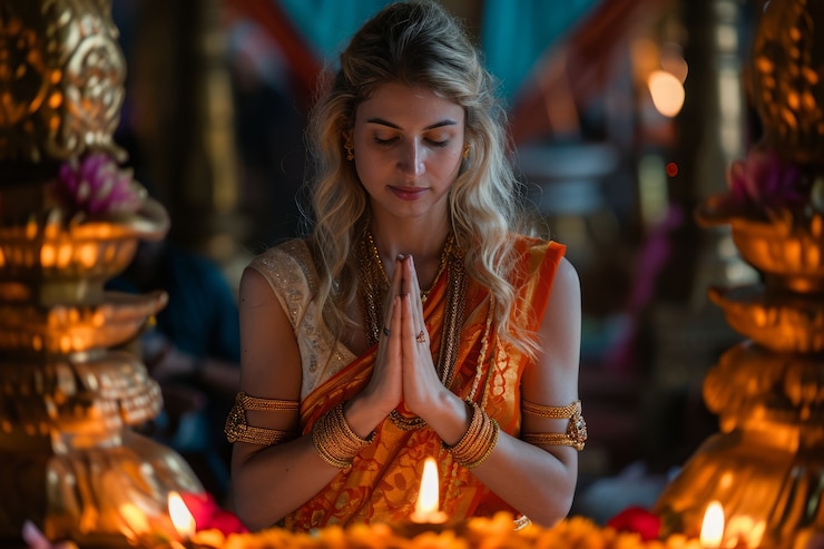 Zdarma Fotografie medium shot woman celebrating tamil new year
