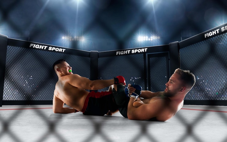 Zdarma Fotografie mma fighters on professional ring fighting championship