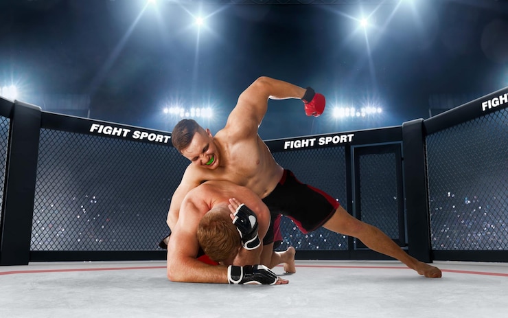 Zdarma Fotografie mma fighters on professional ring fighting championship