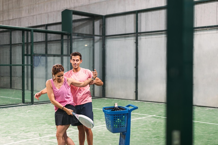 Zdarma Fotografie monitor teaching padel class