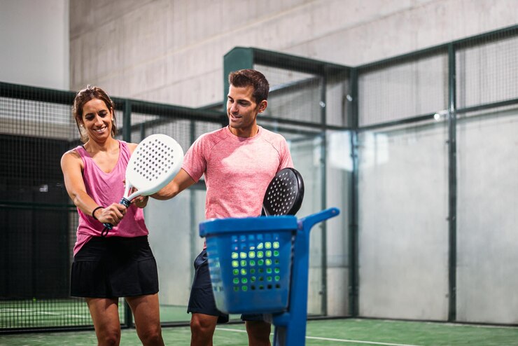 Zdarma Fotografie monitor teaching padel class
