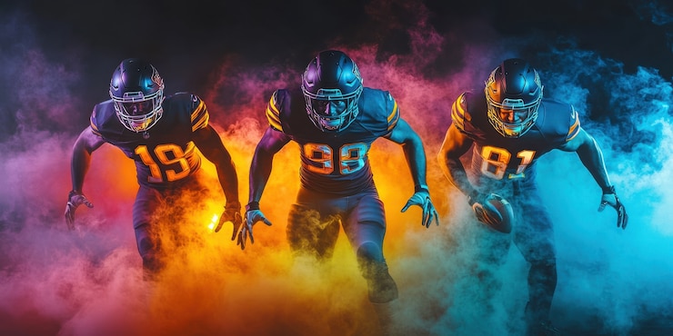 Zdarma Fotografie neon style  american football player