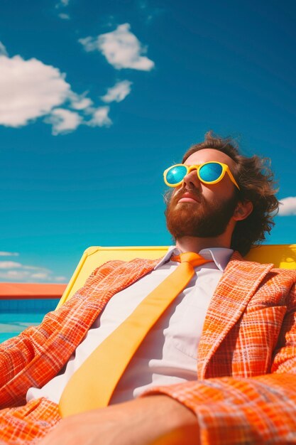 person wearing colorful fashion