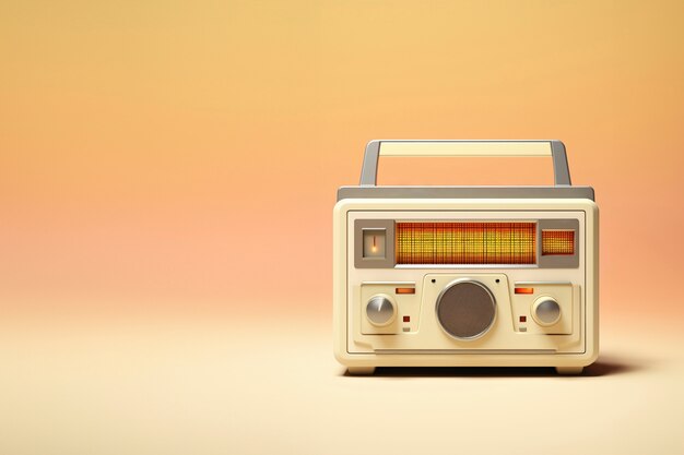 Pohled na staré rádio v ořechových tónech