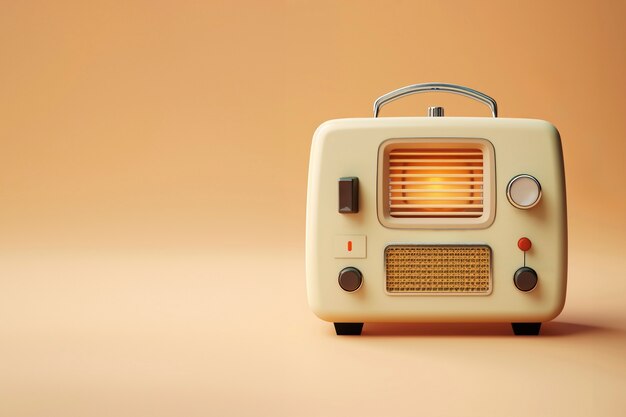 Pohled na staré rádio v ořechových tónech