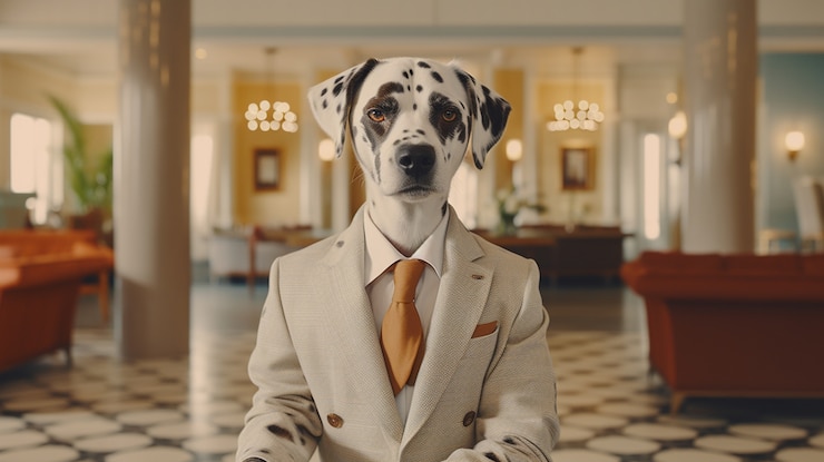 Zdarma Fotografie portrait of anthropomorphic dog dressed in human clothes