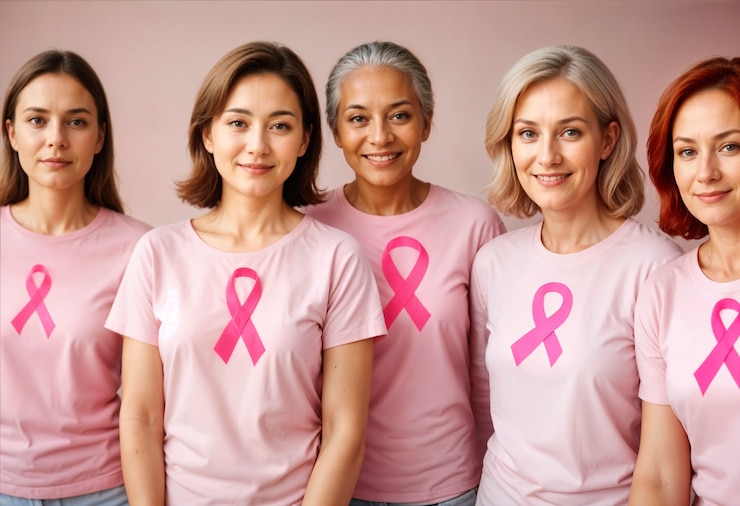 Zdarma Fotografie portrait of breast cancer survivors celebrating together