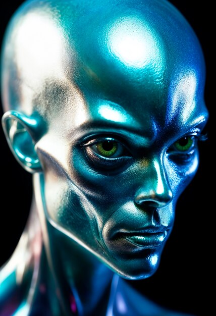 Portrait of extraterrestrial creature or alien