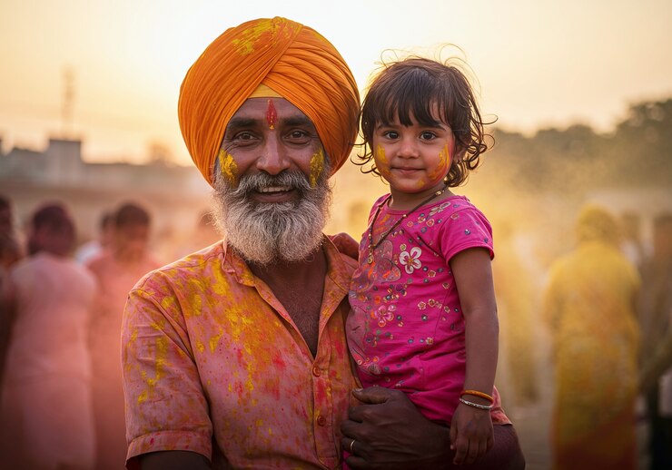 Zdarma Fotografie portrait of holi powder colors celebration