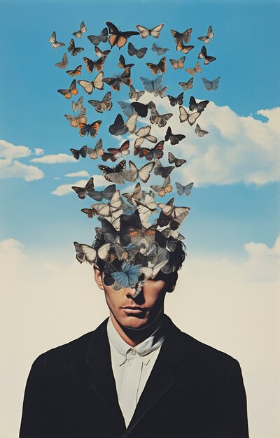 portrait of person with visual metaphor for memory