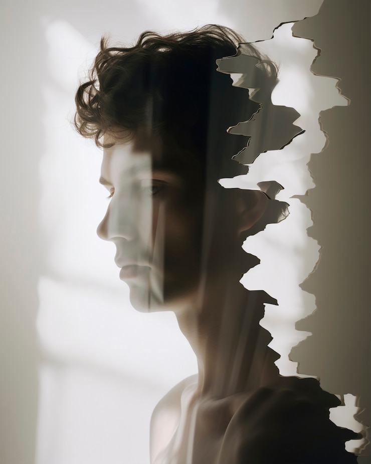 Zdarma Fotografie portrait of person with visual metaphor for memory