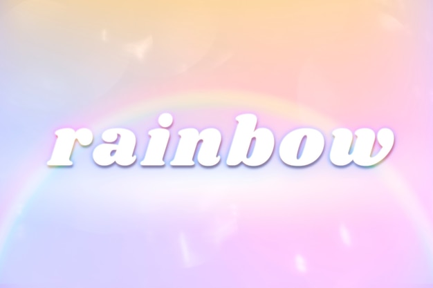 rainbow aesthetic typography in colorful glowing rainbow font