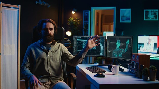 rogue artificial intelligence possessing man threating humanity