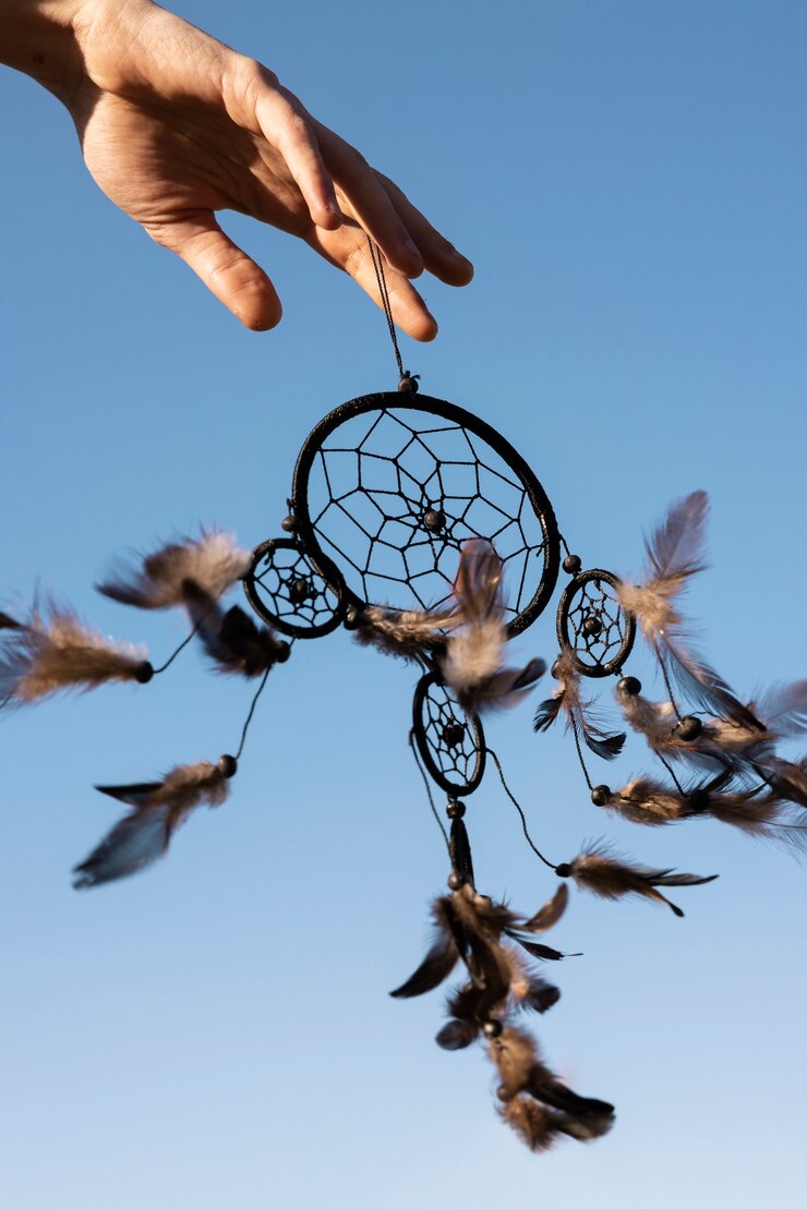 Zdarma Fotografie side view hand holding dream catcher