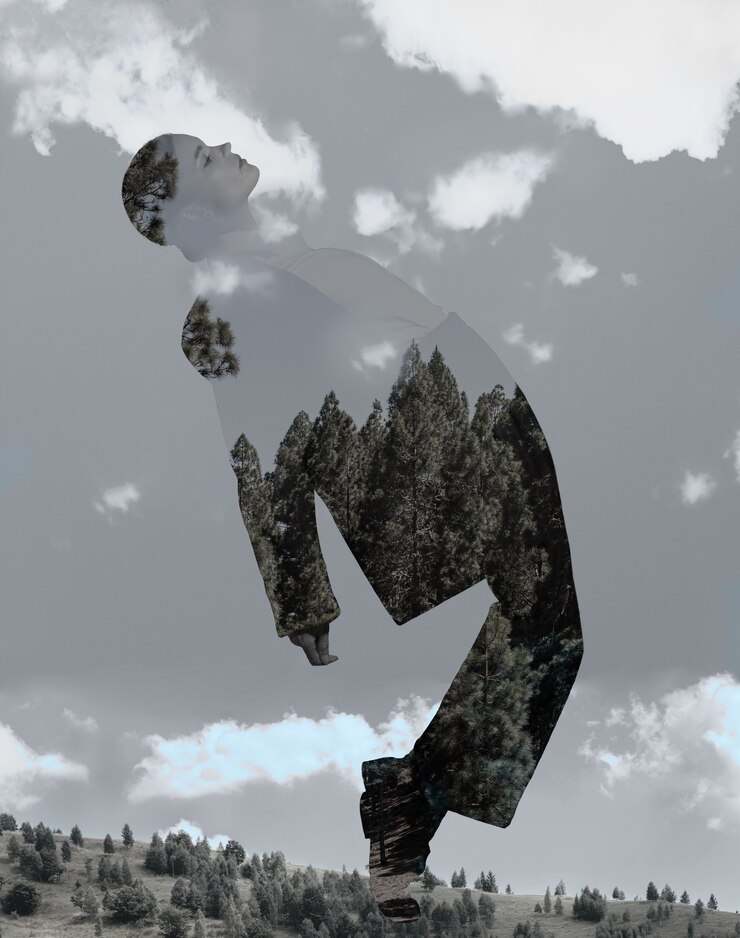 Zdarma Fotografie side view human silhouette and nature