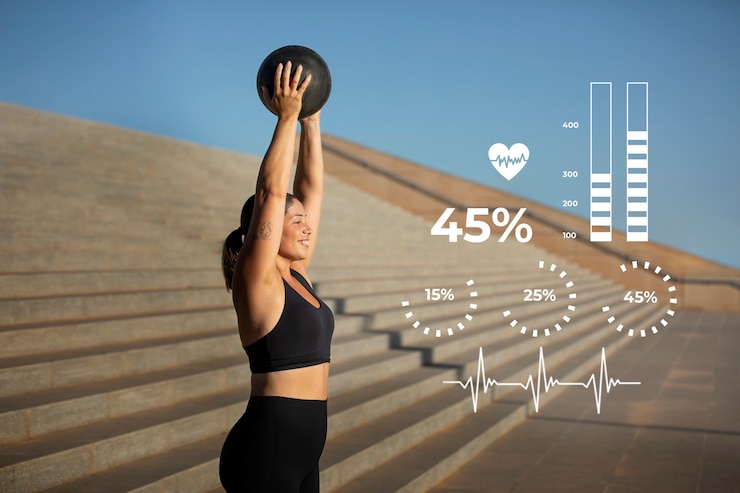 Zdarma Fotografie side view woman doing sport with stats
