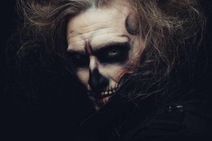 Zdarma Fotografie skull makeup portrait of young man