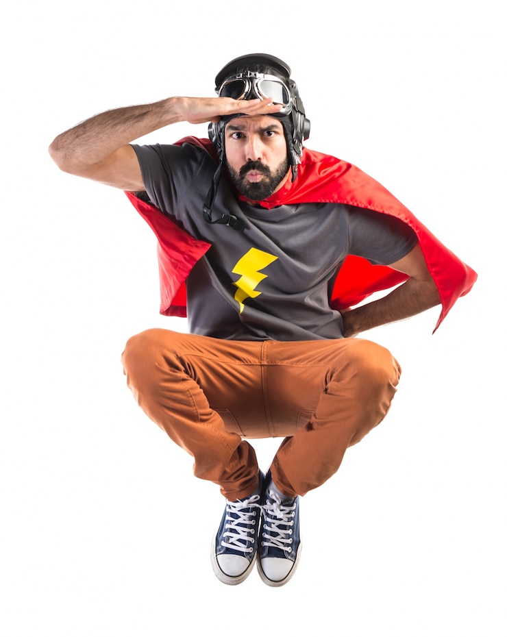 Zdarma Fotografie superhrdina něco ukazuje