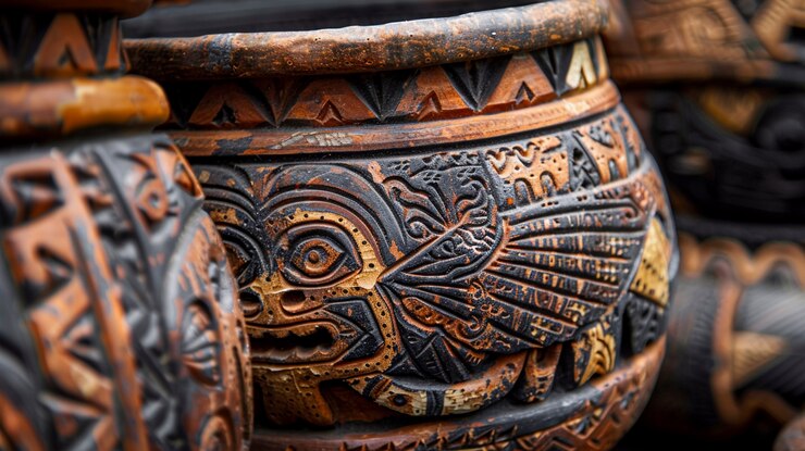 Zdarma Fotografie terracotta vase with indigenous pattern