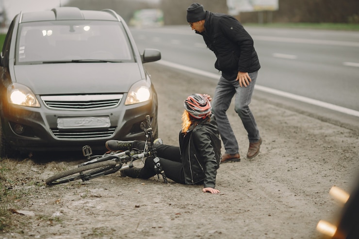 Zdarma Fotografie the woman crashed into the car.