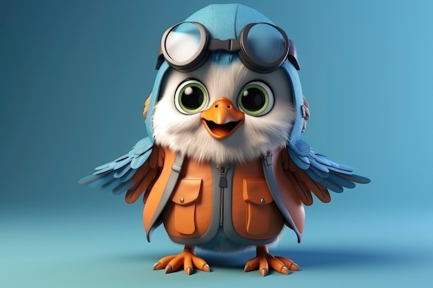 view of 3d aviator bird