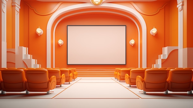 view of 3d cinema theatre room