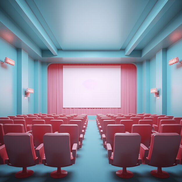 view of 3d cinema theatre room