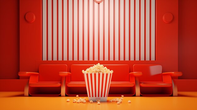 view of 3d cinema theatre room