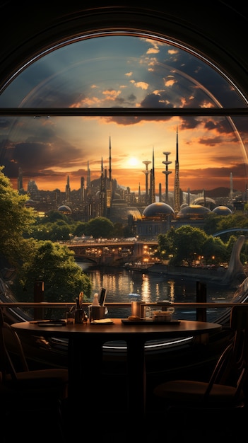 view of futuristic mystical other worldly sky