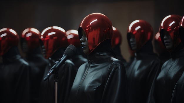view of futuristic singers