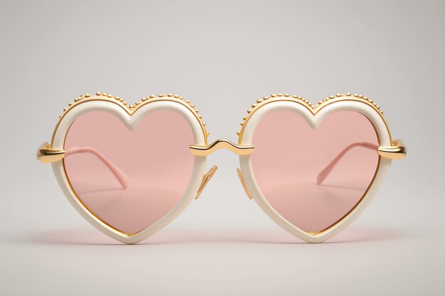 view of heart-shapes sunglasses