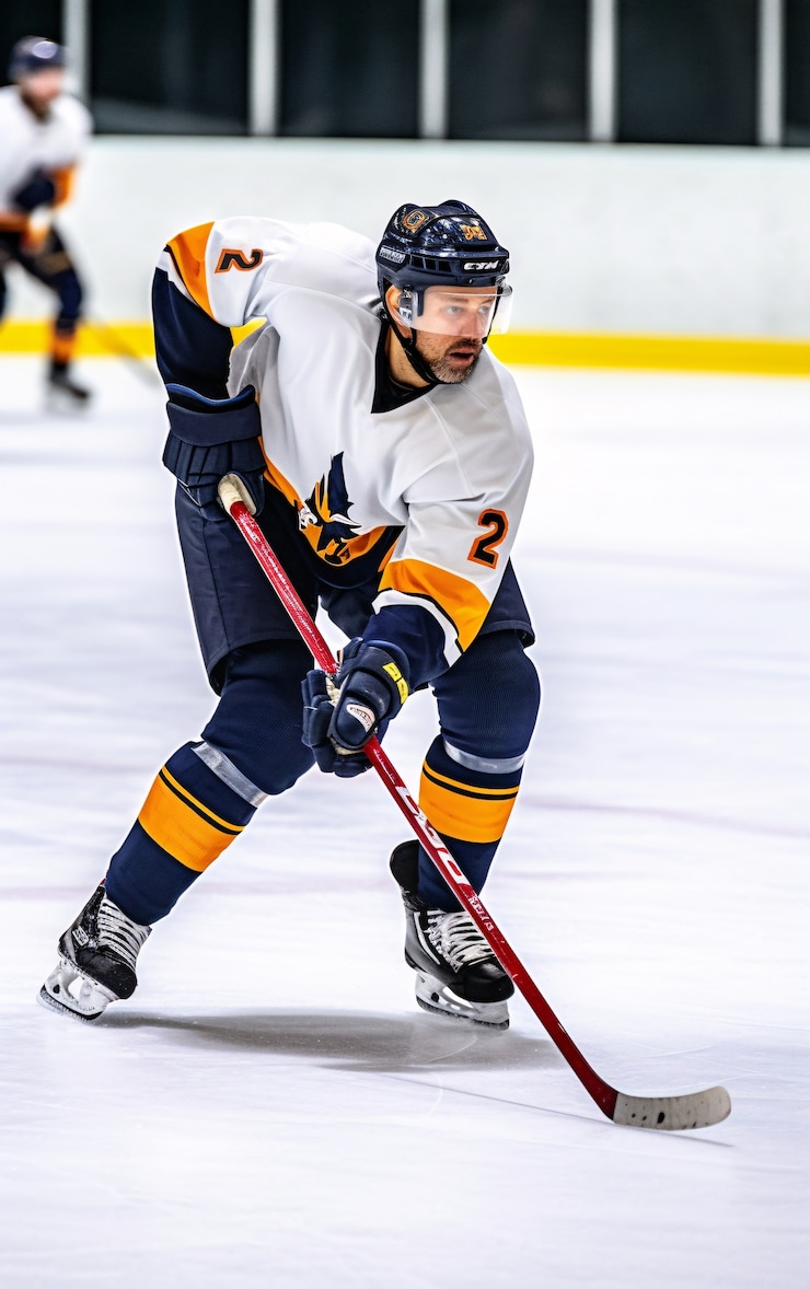 Zdarma Fotografie view of ice hockey player on ice