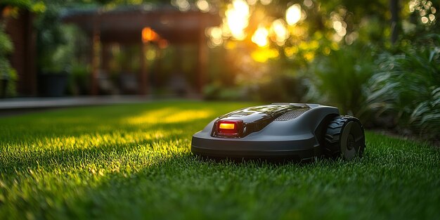 view of robot tending and maintaining gardens