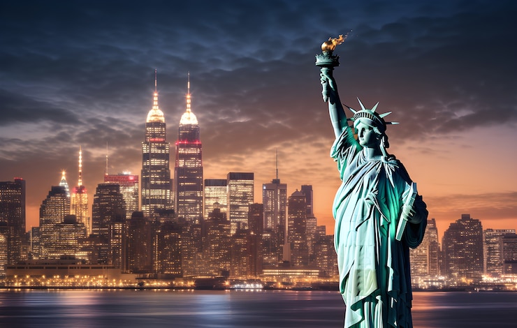 Zdarma Fotografie view of statue of liberty in new york city