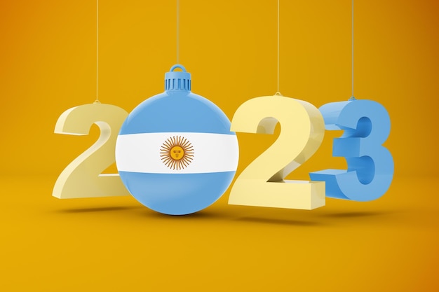 Foto grátis 2023 ano com bandeira argentina