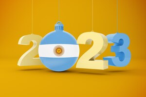 Foto grátis 2023 ano com bandeira argentina