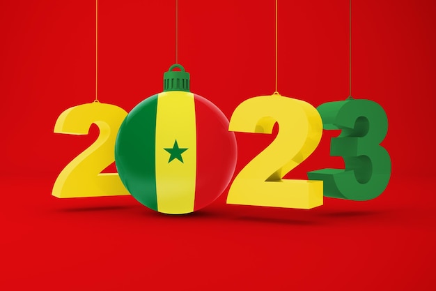 Foto grátis 2023 ano com bandeira do senegal