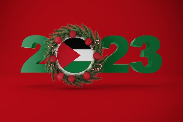 Foto grátis 2023 palestina com coroa de flores