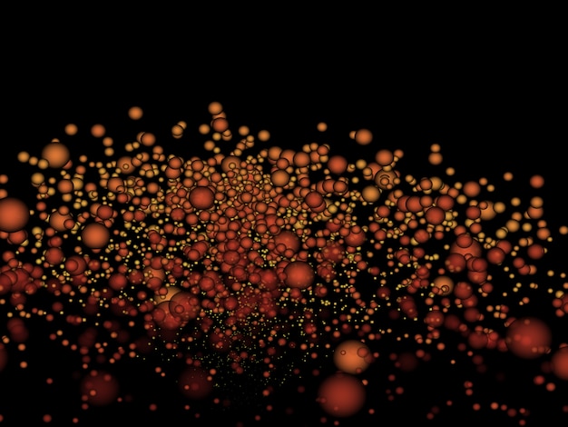 3d abstrato com bolha como partículas
