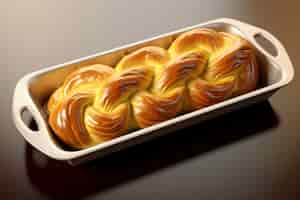 Foto grátis 3d challah prato para hanukkah